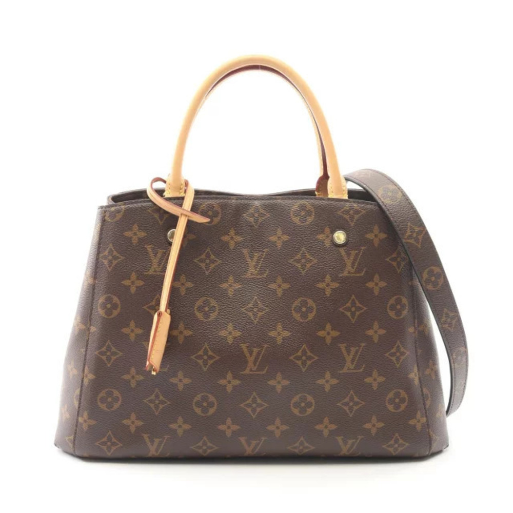 Louis Vuitton Montaigne handbag canvas leather Monogram brown